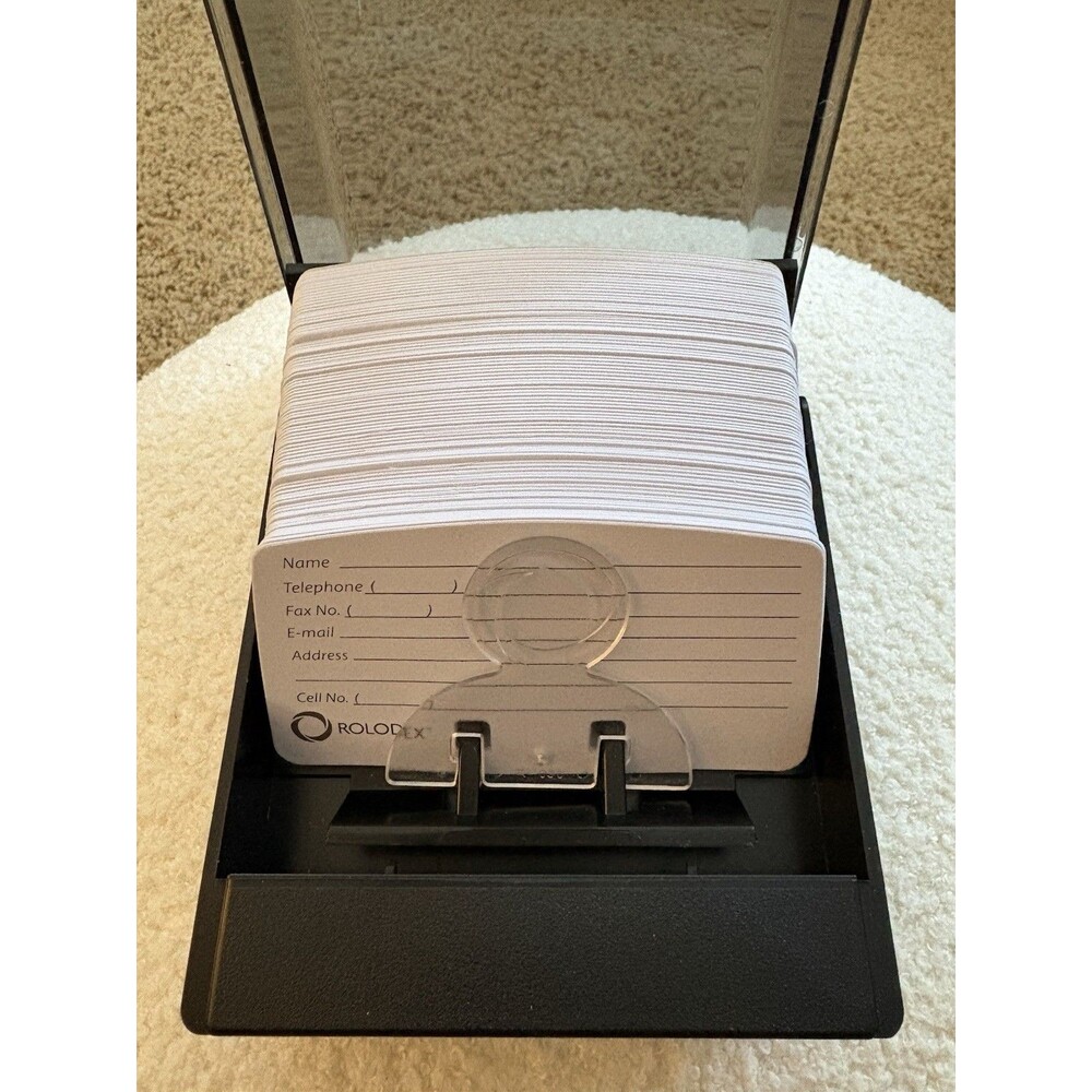 Rolodex Petite Covered Desktop Contact File Alphabet Tabs Pre-printed Index Card - Picture 4 of 12